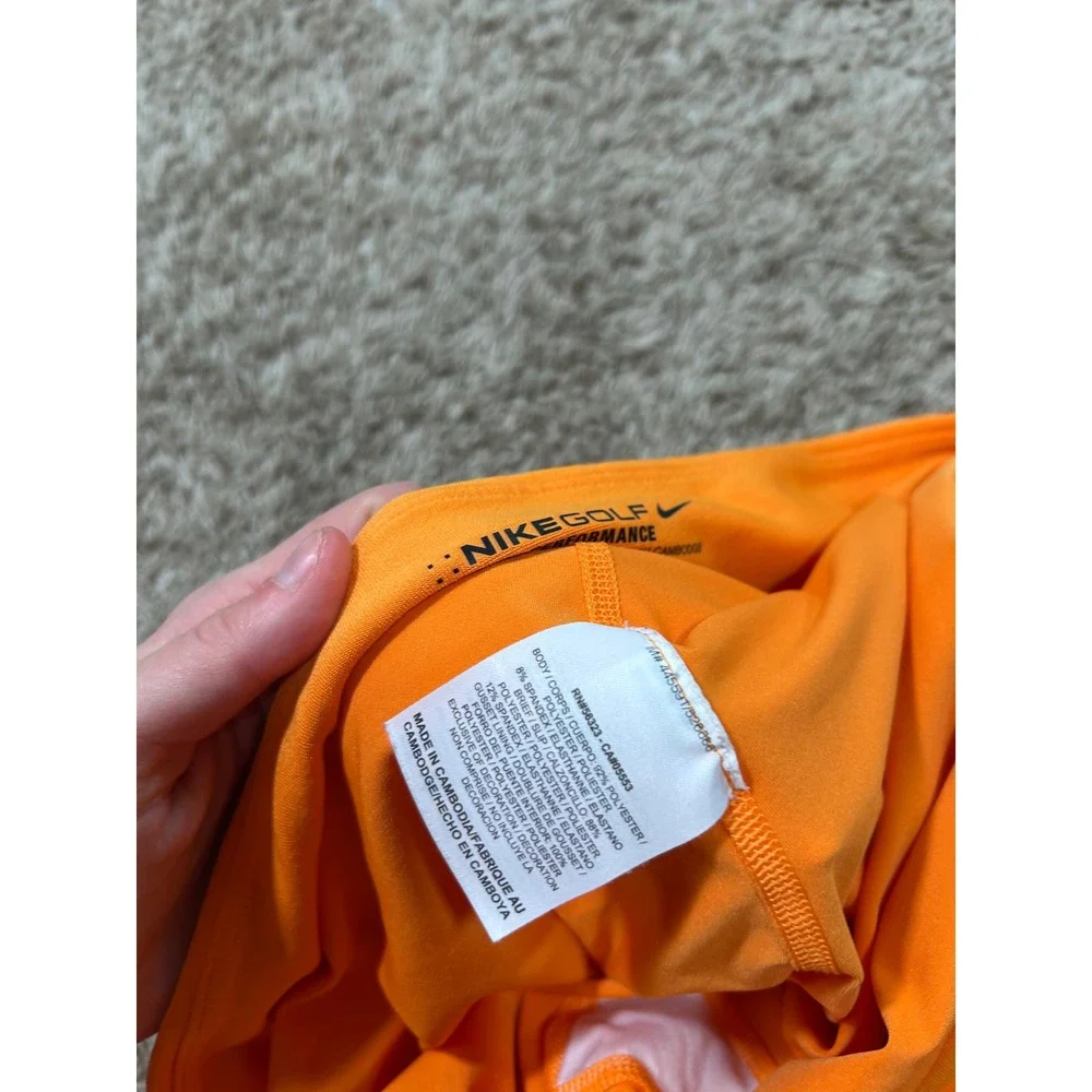 Nike Golf Tour Performance Orange Dri-FIT Skort Zipper Pockets Womens Large